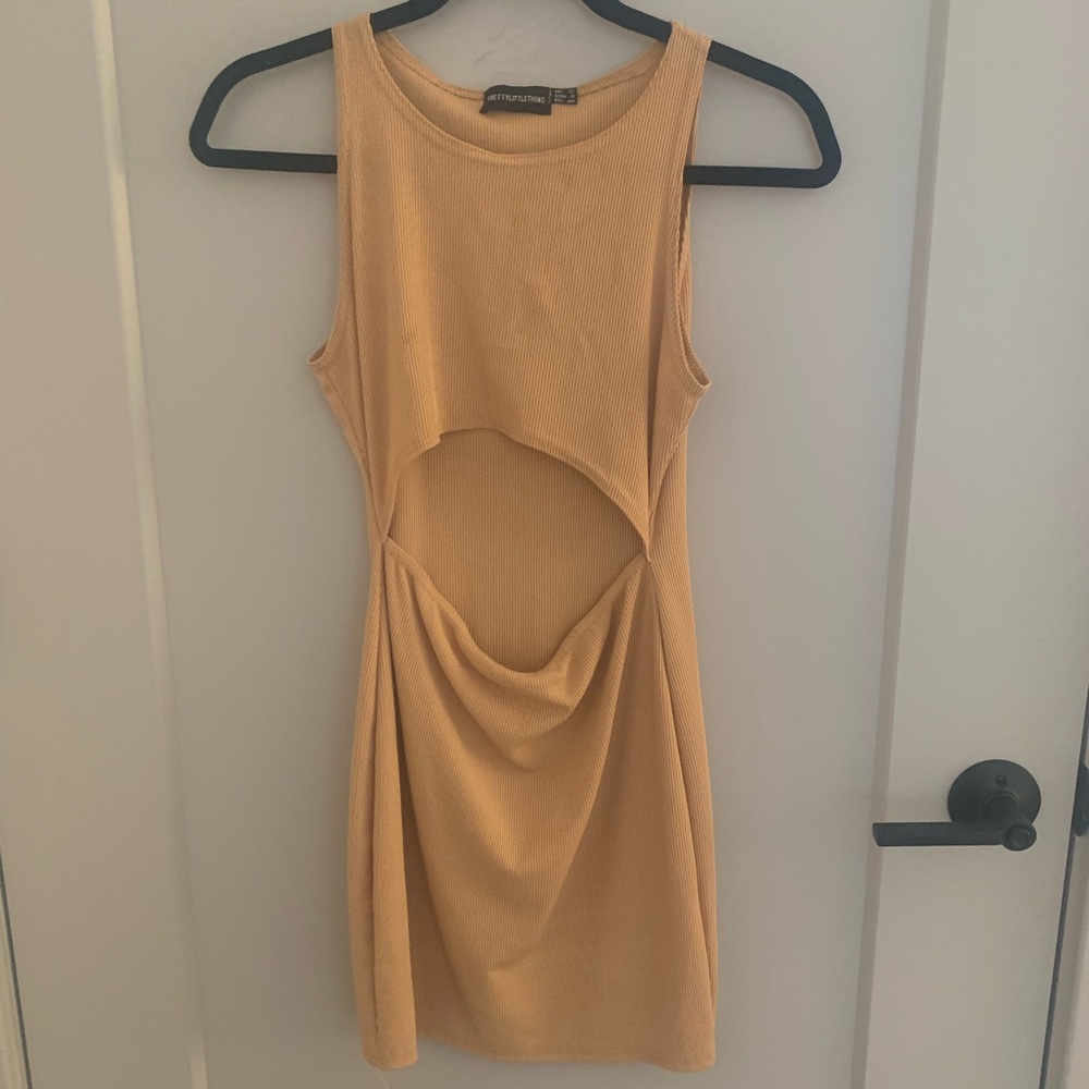 Tan Cut-out Dress
